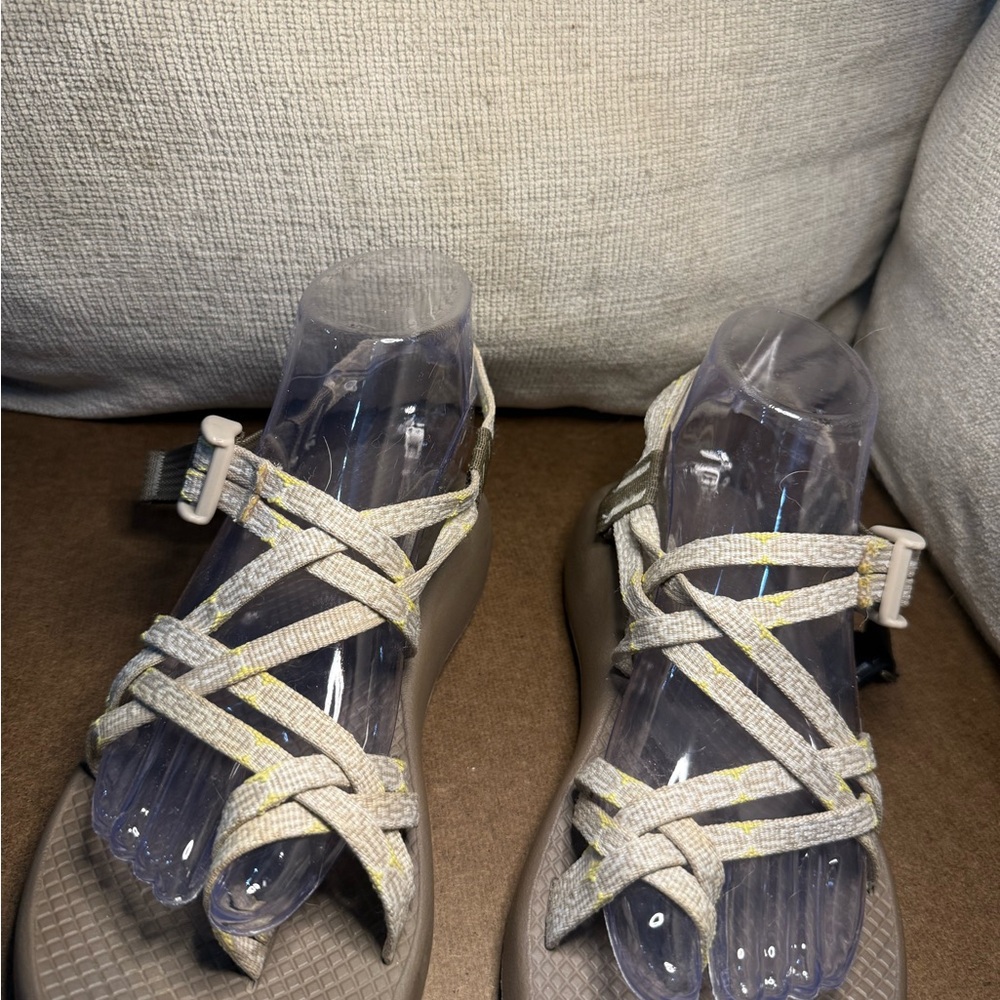 Chaco in yellow and beige-beautiful colorway! Very little wear at all-like new!